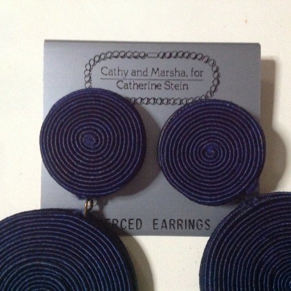 Vintage Cathy & Marsha for Catherine Stein Pierced Earrings - Picture 3 of 5